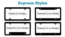 Silkscreen Plastic License Plate Frame | Express Silkscreen Frame Chart